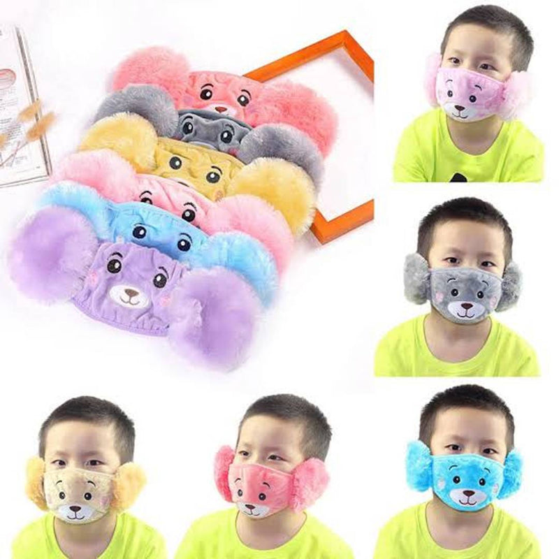 Winter Mask For Kids ,Earmuffs/Winter Mouth Muffle/Earmuffs (For 3 to 12 Year) (Pack Of 2) Multicolour