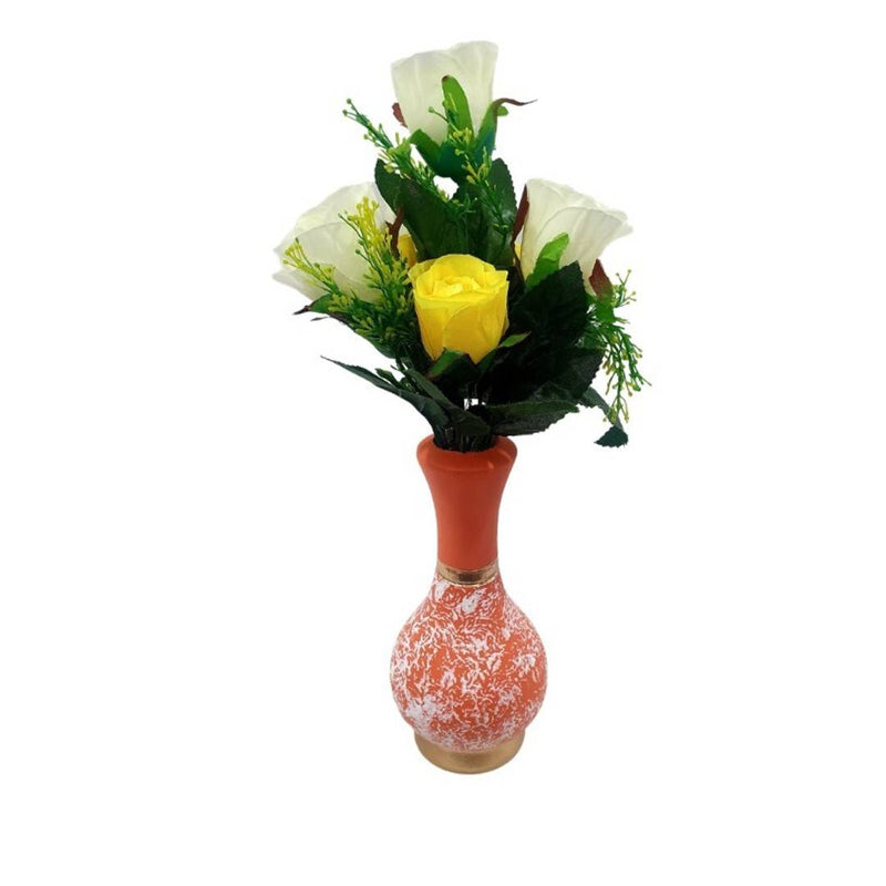 Bs Amor Home Decor Vase Hand Painted Multicolor Surahi Vase with  Flower Bunch Decor Item Pack of 1
