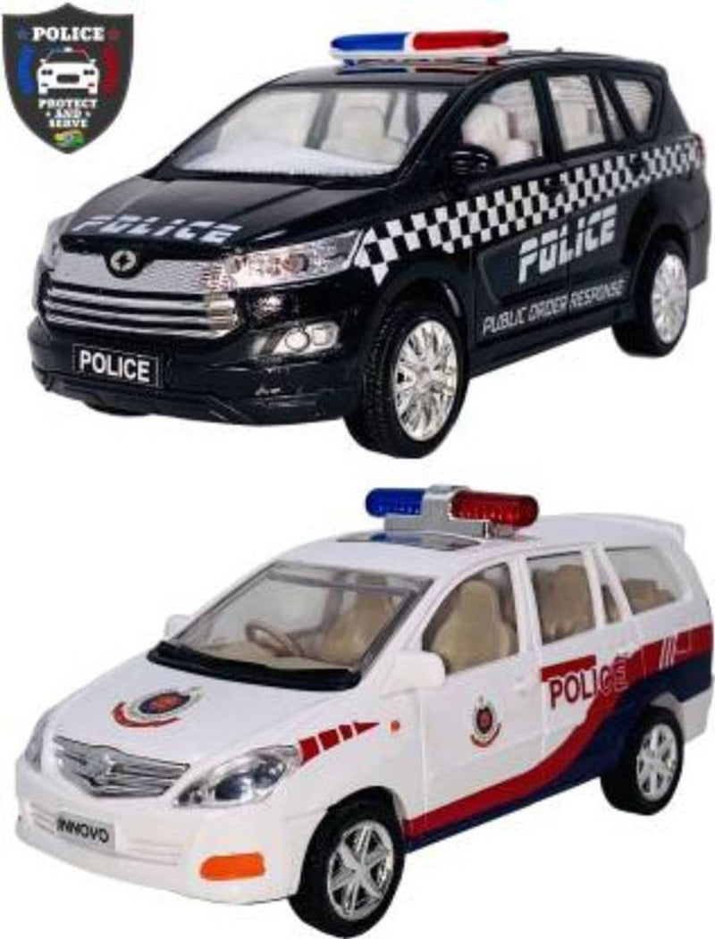 2 Set Crysta Police & Delhi Police Car Pull & Go Toy Cars For Kids & Showpiece