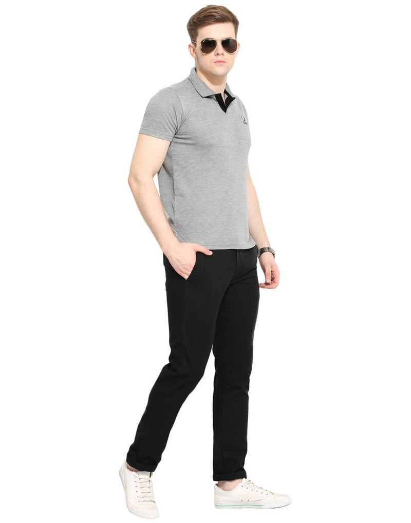 Stylish Cotton Black Solid Smart Fit Chinos For Men