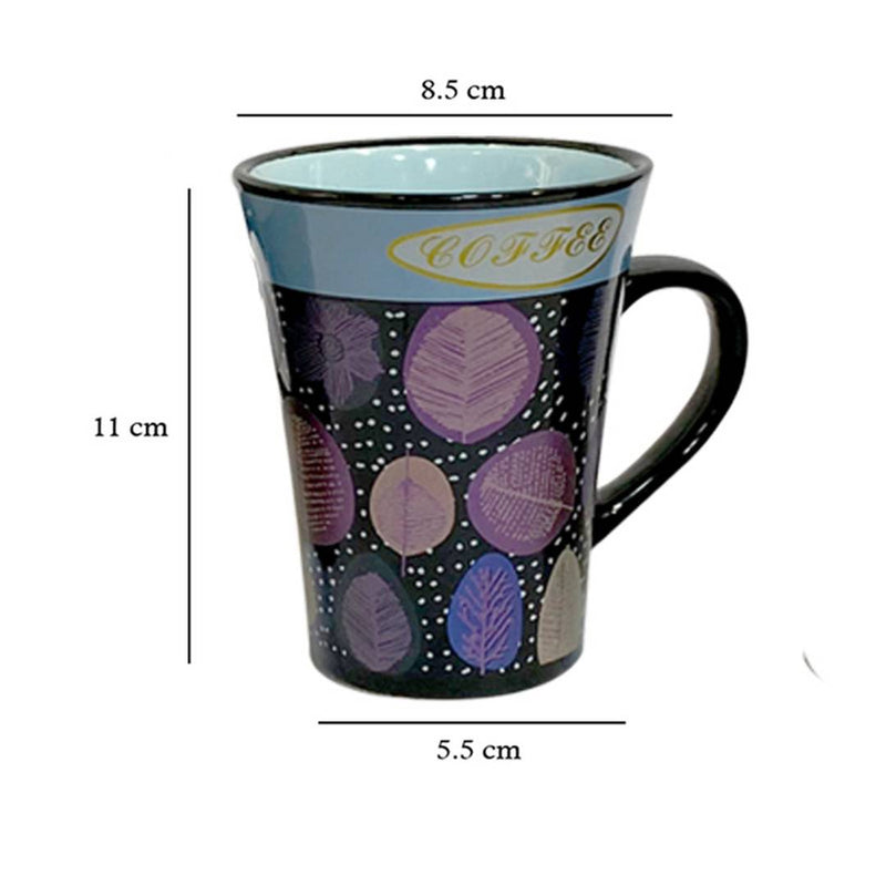 Indian Impression Fine Bone China Mug, Tea Coffee Mug Set, 220 ml, 4-Pieces, Green