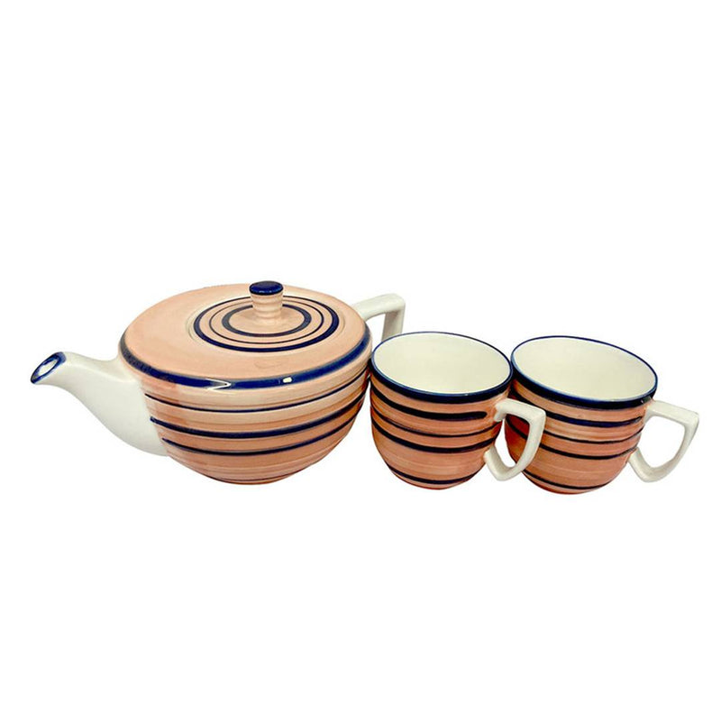 Ceramic Teapot/Serving Kettle with 2 Cups Set (Red)