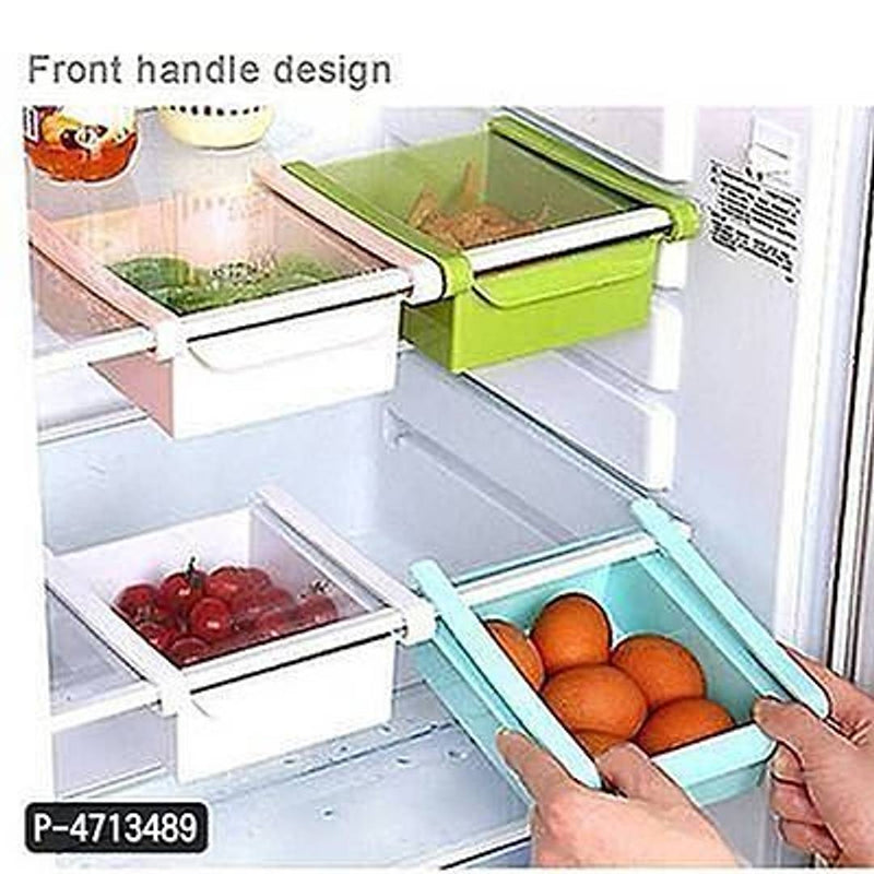 Kitchen4U Thick Plastic Fridge Storage Box Tray Refrigerator Drawers Food Container Fruit Candy Desktop Space Saver Kitchen Organizer (Single Piece)