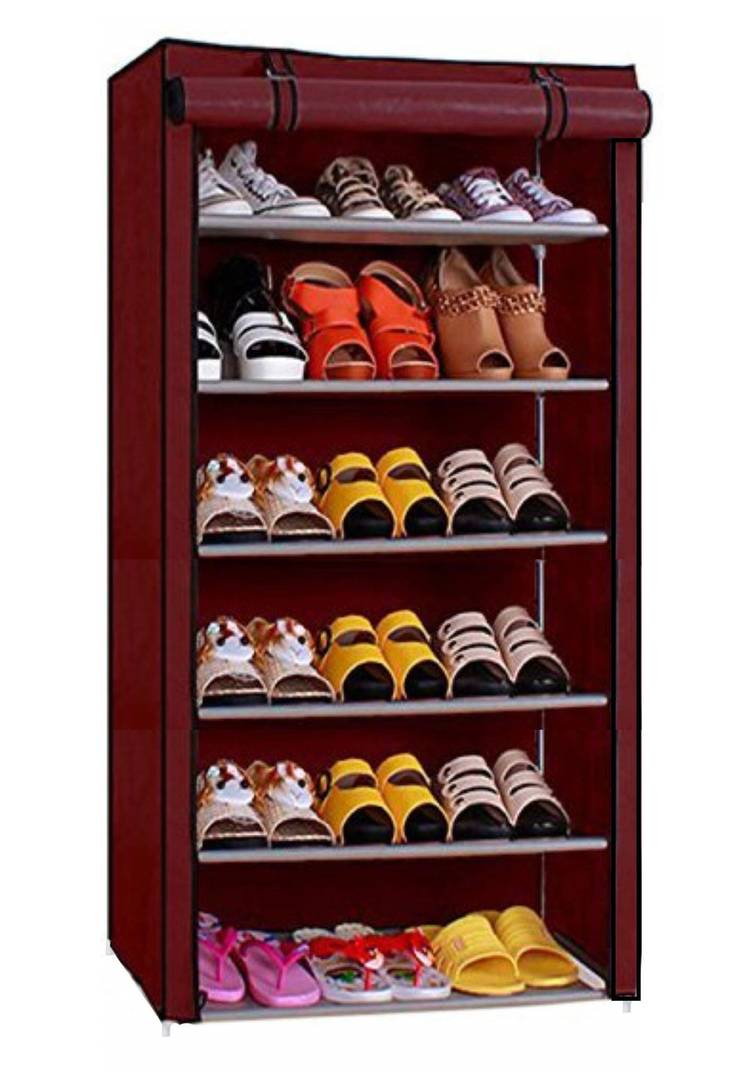 Modern 6 Shelf High Bond Pc Collapsible Shoe Cabinet Wardrobe
