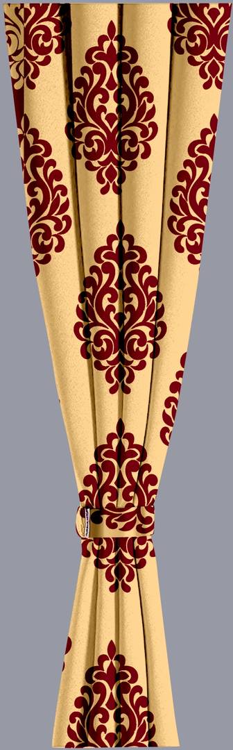 Premium Polyester Maroon Printed Window Curtains (Pack Of 2)
