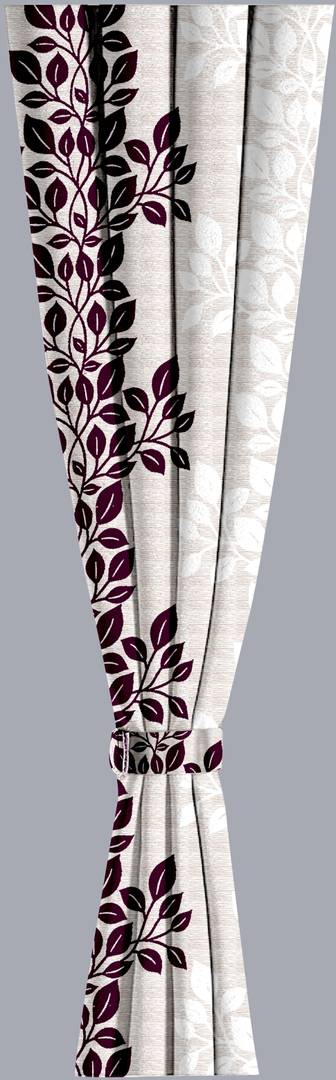 Premium Polyester Printed Maroon & White Window Curtains  (Pack Of 2)