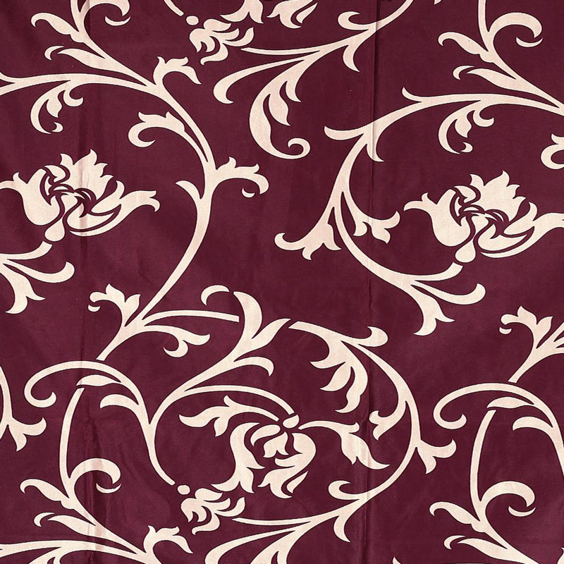Premium Polyester Maroon Printed Window Curtains (Pack Of 1)