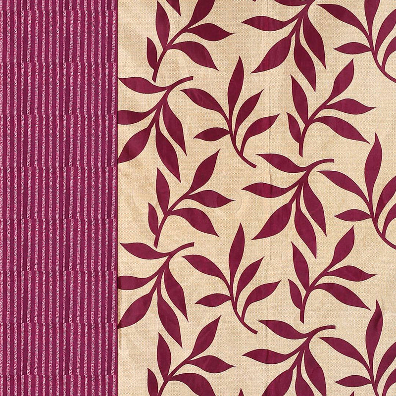 Premium Polyester Magenta Printed Window Curtains (Pack Of 2)