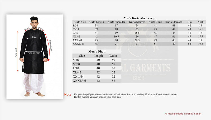 Men's Gold Kurta Red Dhoti