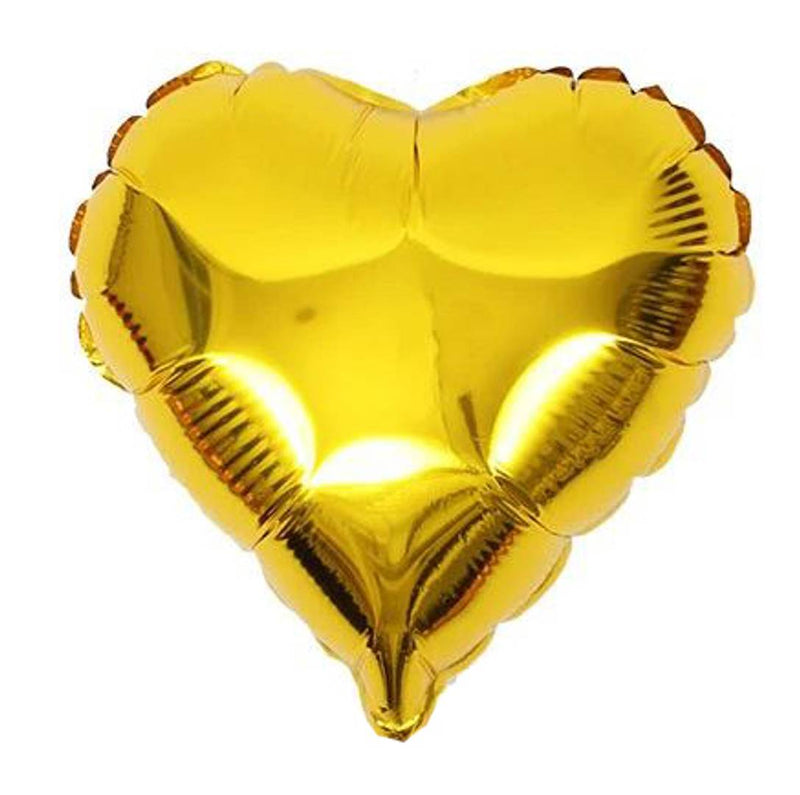 Premium Latex Heartbeat Heart Shape Foil Balloon ( Golden)