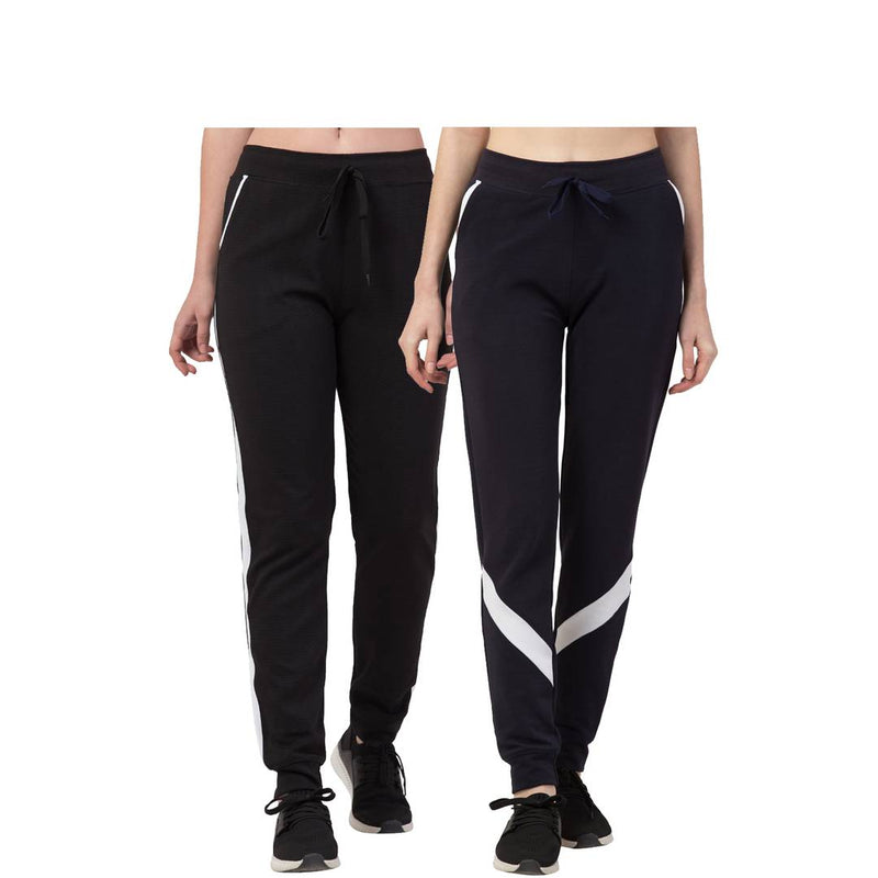 Comfy Multicoloured Polyester Track Pant For Women (Combo Of 2)