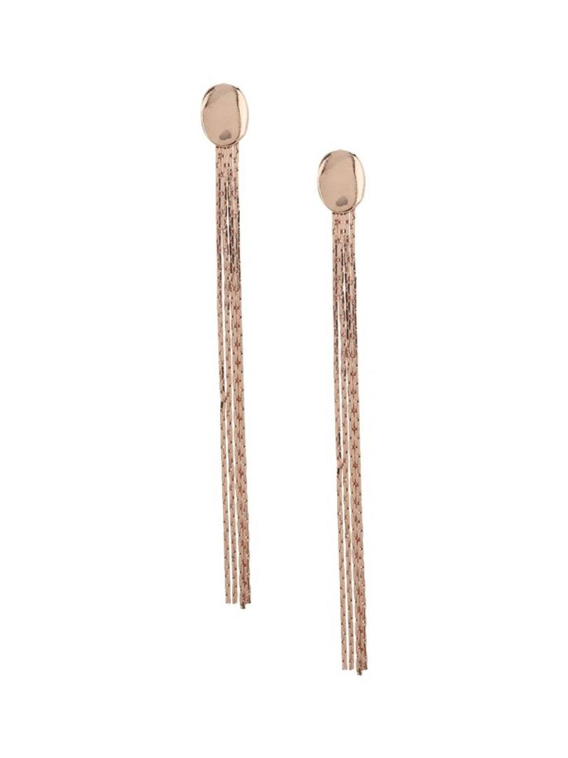 Rose Gold-Plated Contemporary Drop Earrings