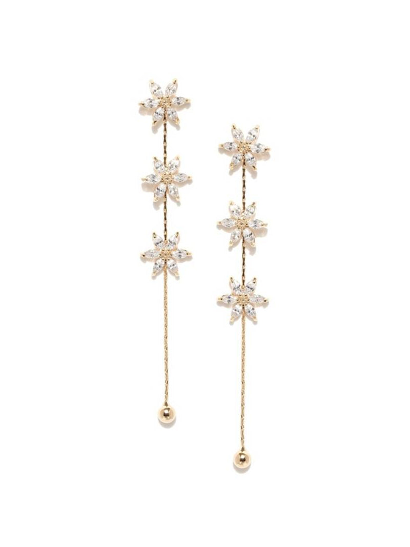 Gold-Plated Handcrafted Floral Drop Earrings