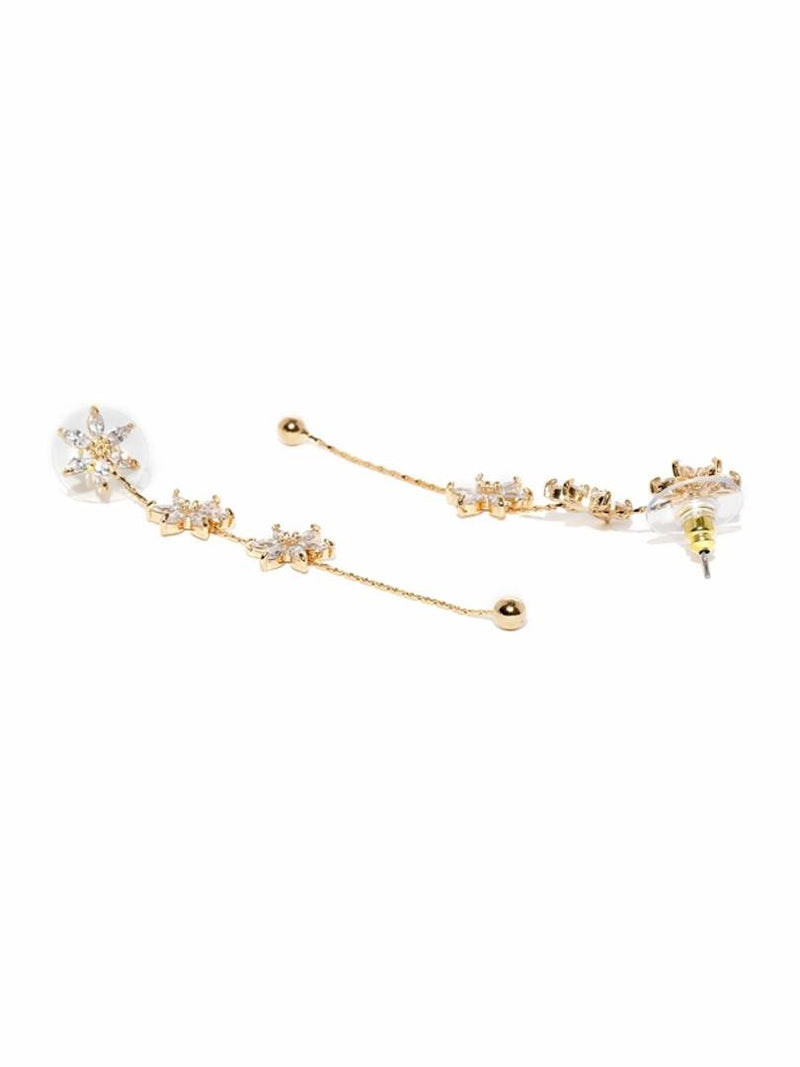 Gold-Plated Handcrafted Floral Drop Earrings