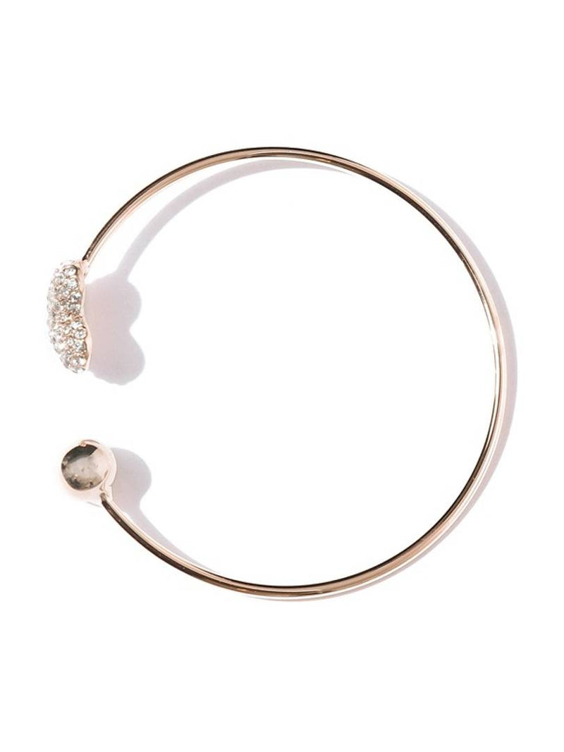 Rose Gold-Plated Stone-Studded Cuff Bracelet