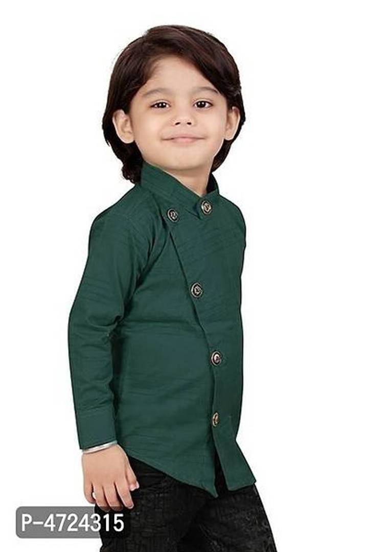Trendy Stylish Olive Cotton Solid Shirts For Boys