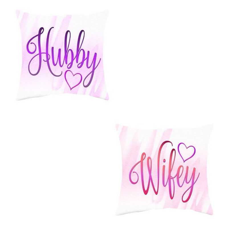 Premium Poly Crepe Satin Printed Cushion Cover With Filler ( Set Of 2 )