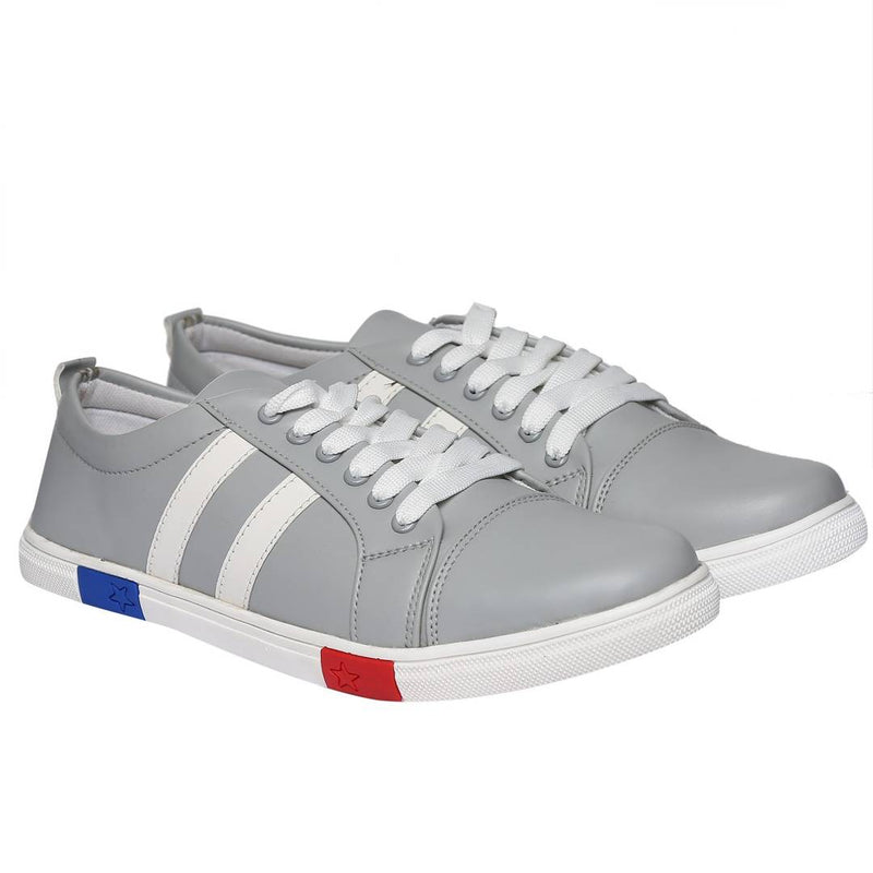 Men's Stylish Grey Synthetic Sneakers