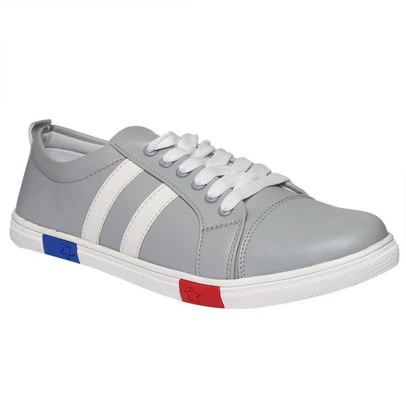 Men's Stylish Grey Synthetic Sneakers