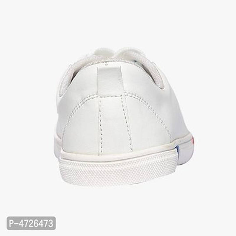 Men's Stylish White Synthetic Sneakers