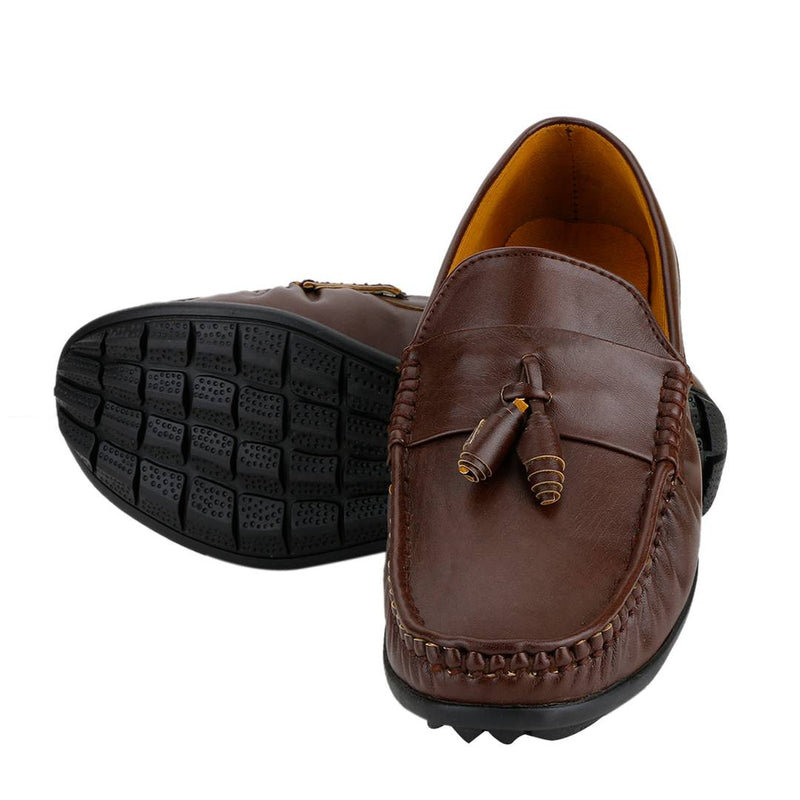 Men's Stylish Brown Synthetic Leather Loafers