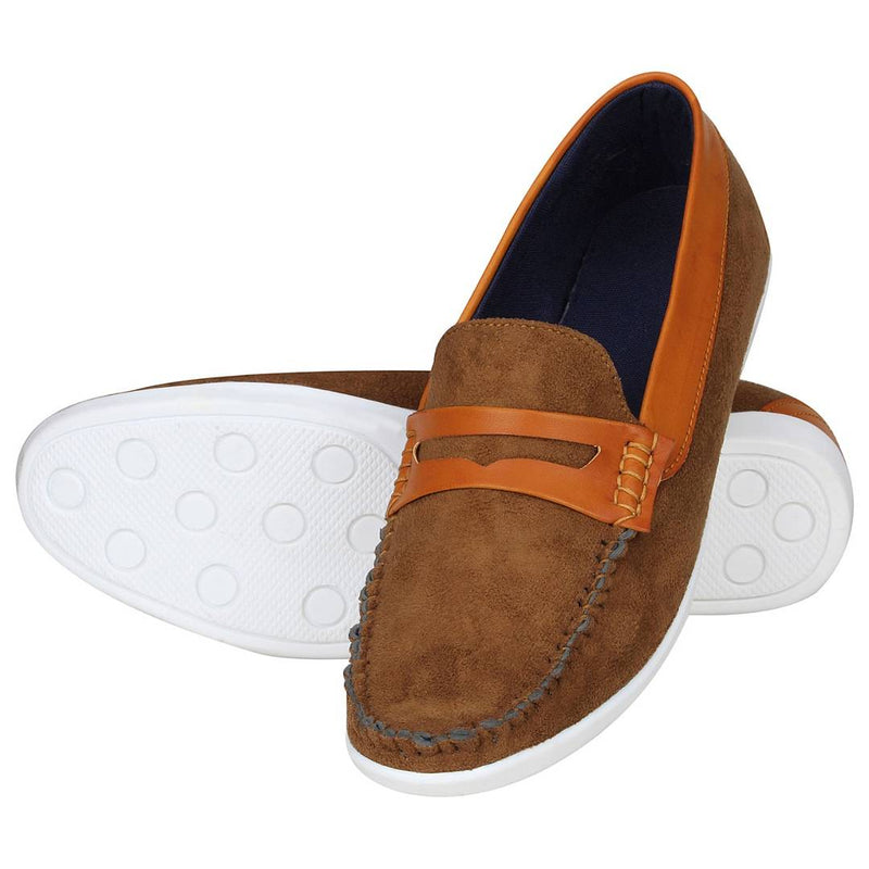 Men's Stylish Tan Synthetic Leather Loafers