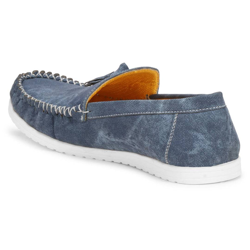 Men's Stylish Blue Synthetic Leather Loafers