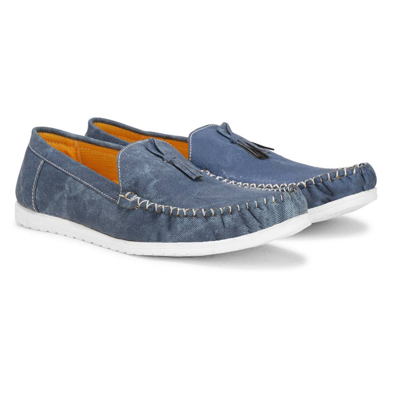 Men's Stylish Blue Synthetic Leather Loafers