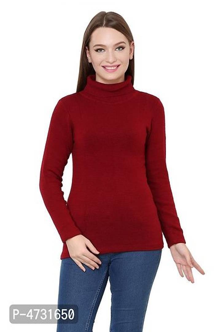 Alluring Maroon Acrylic Solid Tops For Women
