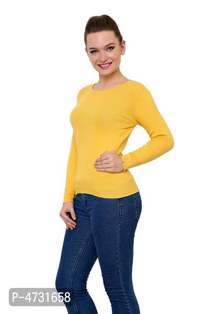 Alluring Golden Acrylic Solid Tops For Women