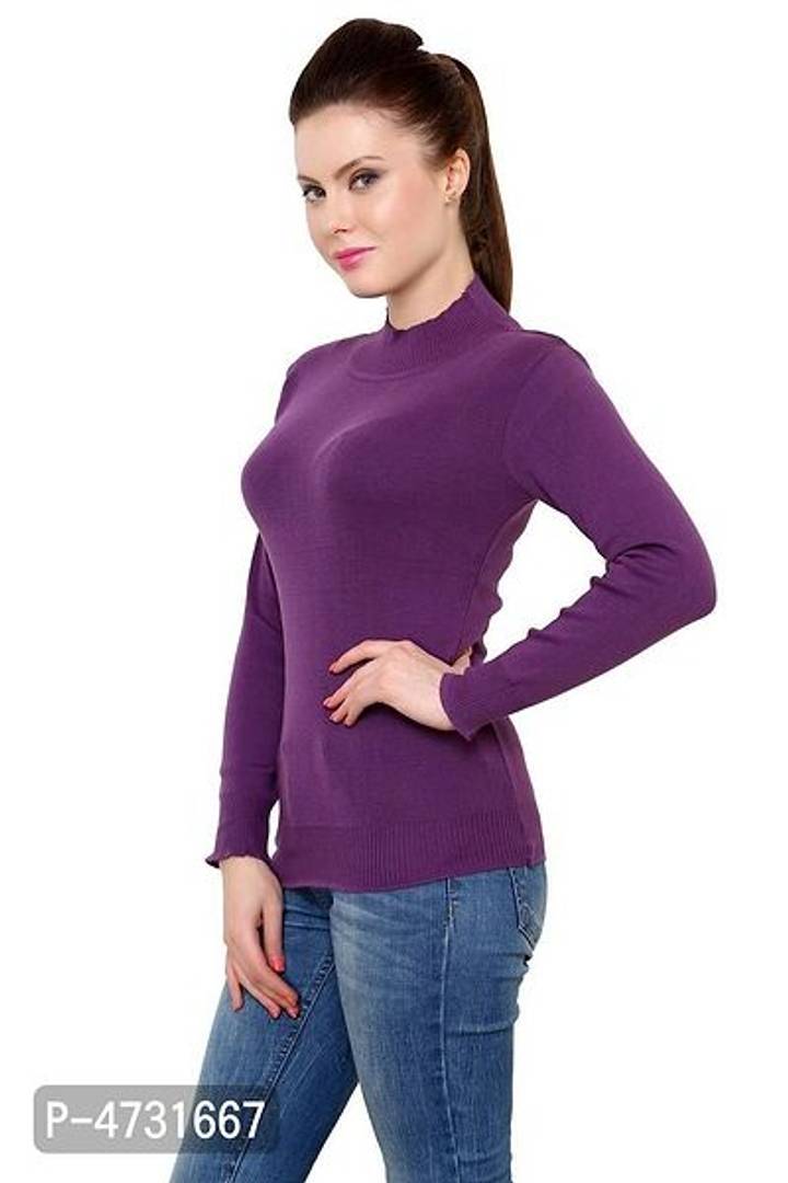 Alluring Purple Acrylic Solid Tops For Women
