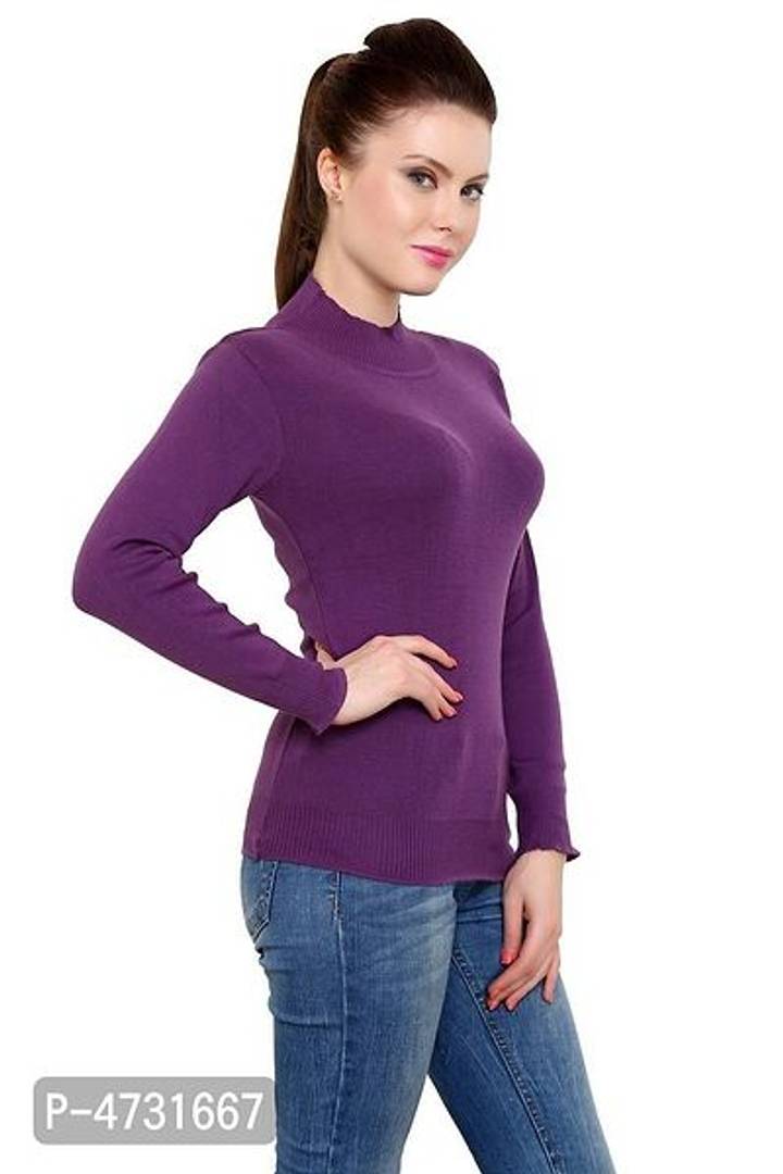 Alluring Purple Acrylic Solid Tops For Women