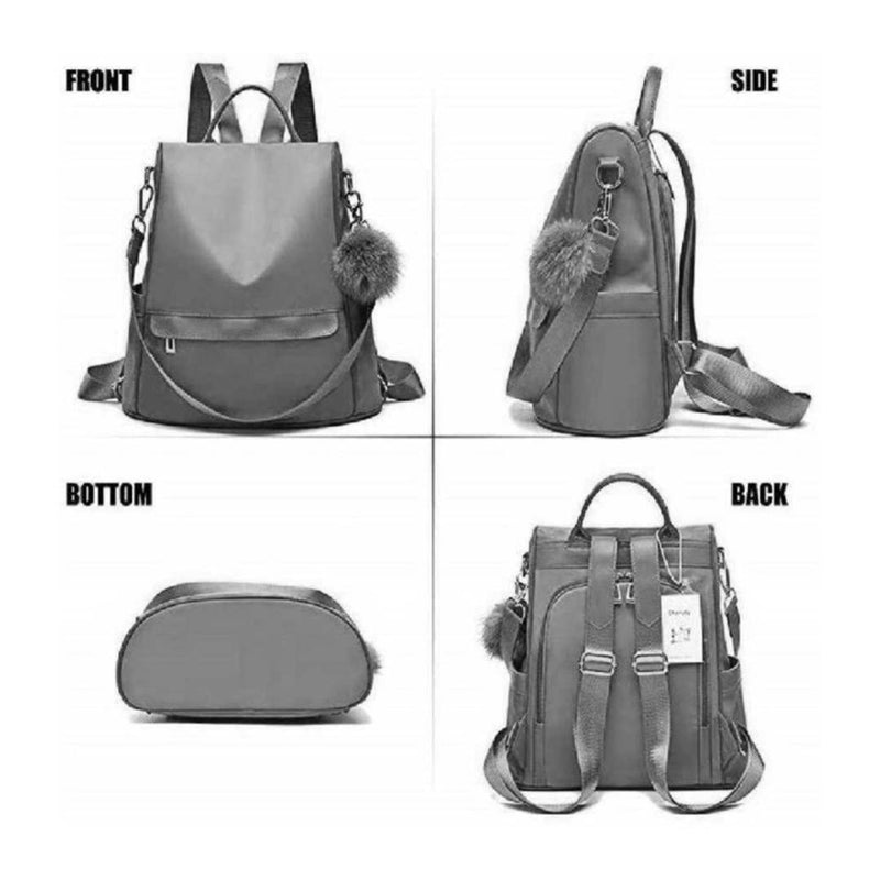 Stylish Collage Backpack For Girls (Grey)