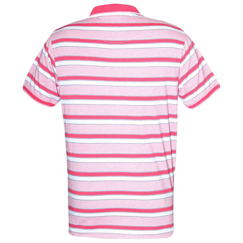 Men's Pink Striped Cotton Polos