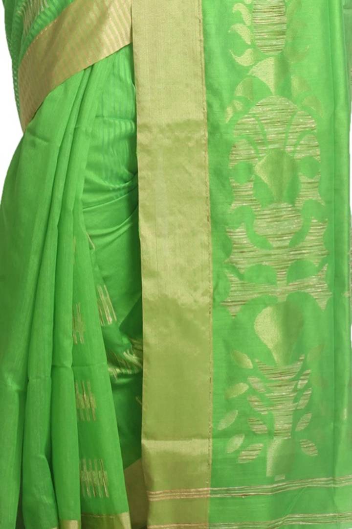 Women's Jamdani Cotton Silk Saree with Blouse piece