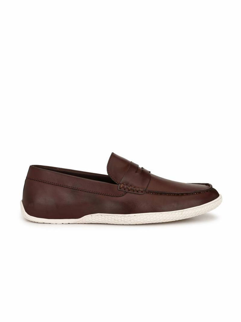 Men's Stylish and Trendy Maroon Solid Synthetic Leather Casual Loafers