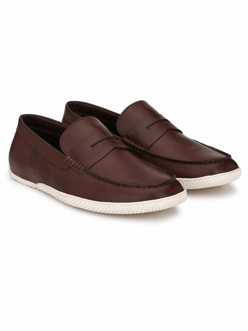 Men's Stylish and Trendy Maroon Solid Synthetic Leather Casual Loafers