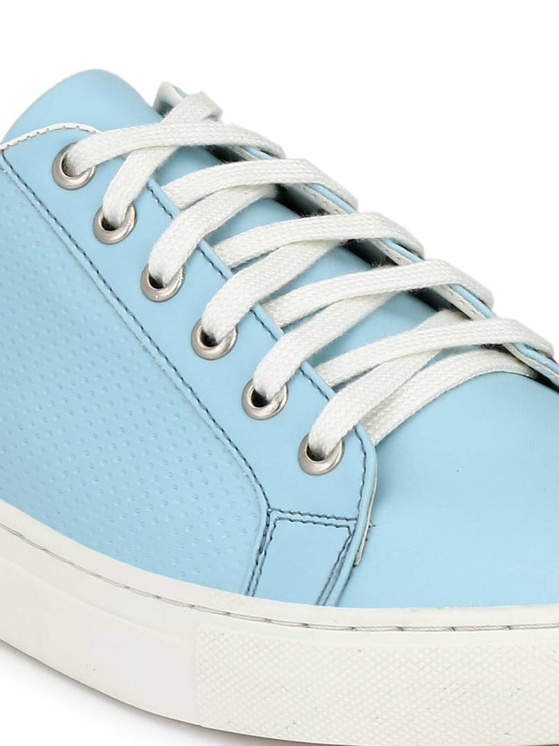 Men's Stylish and Trendy Blue Solid Synthetic Leather Casual Sneakers