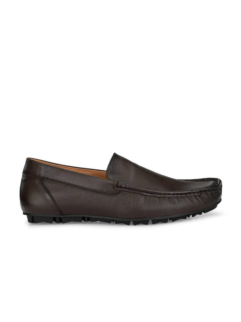 Men's Stylish and Trendy Brown Solid Leather Casual Loafers