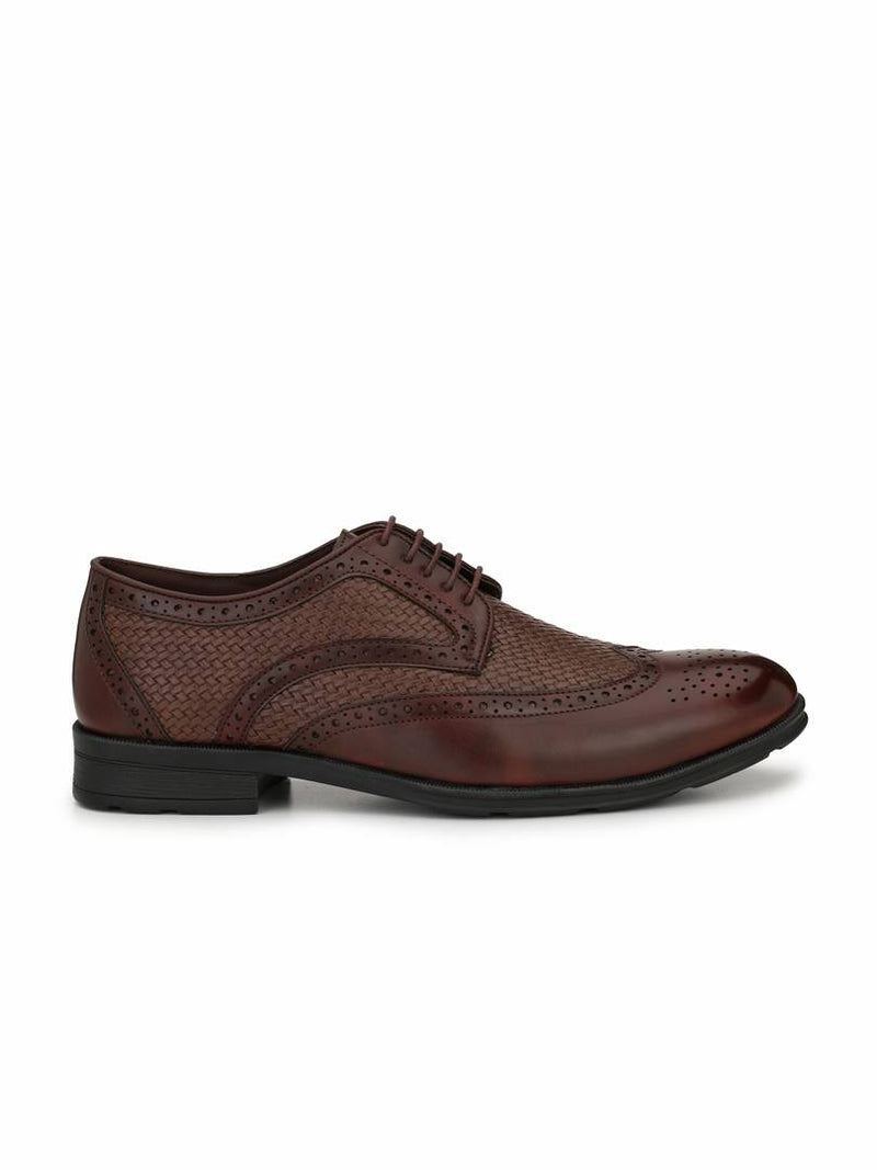 Men's Stylish and Trendy Maroon Solid Synthetic Leather Formal Derbys Shoes