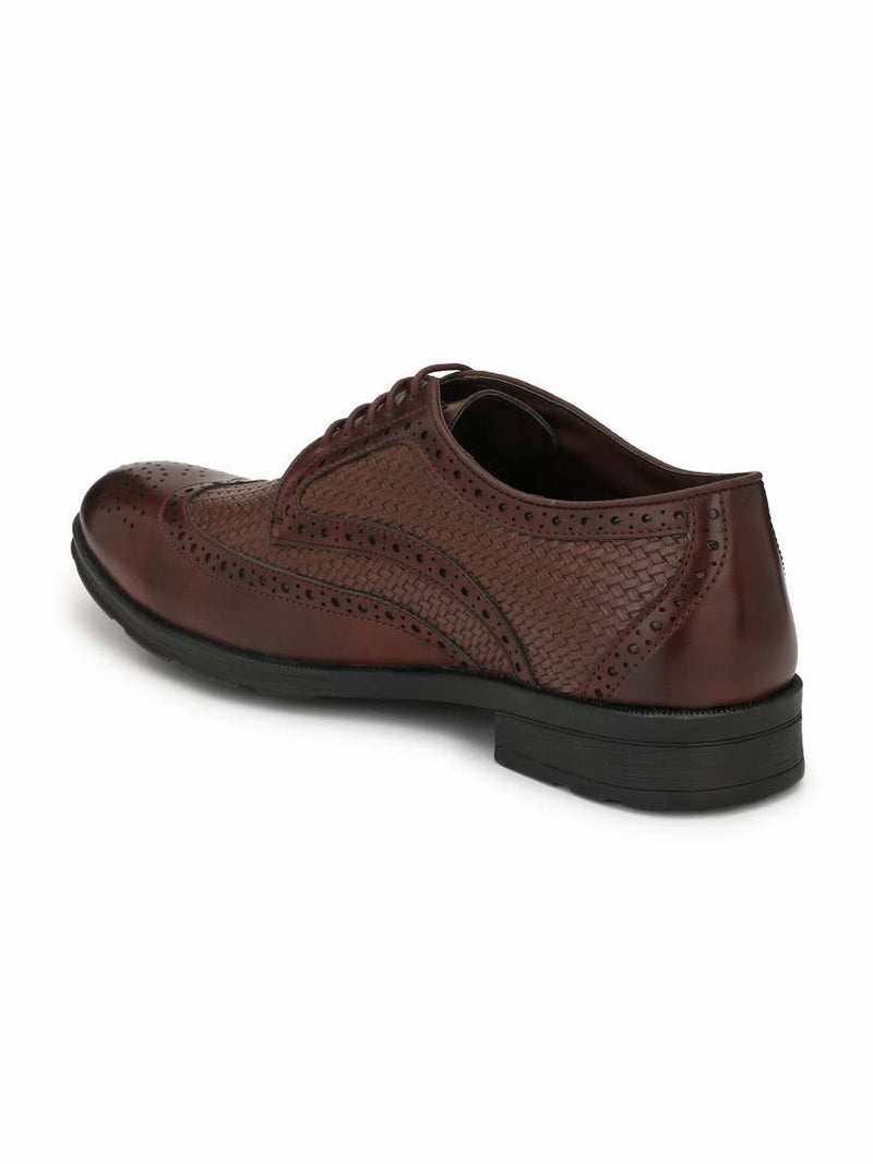 Men's Stylish and Trendy Maroon Solid Synthetic Leather Formal Derbys Shoes