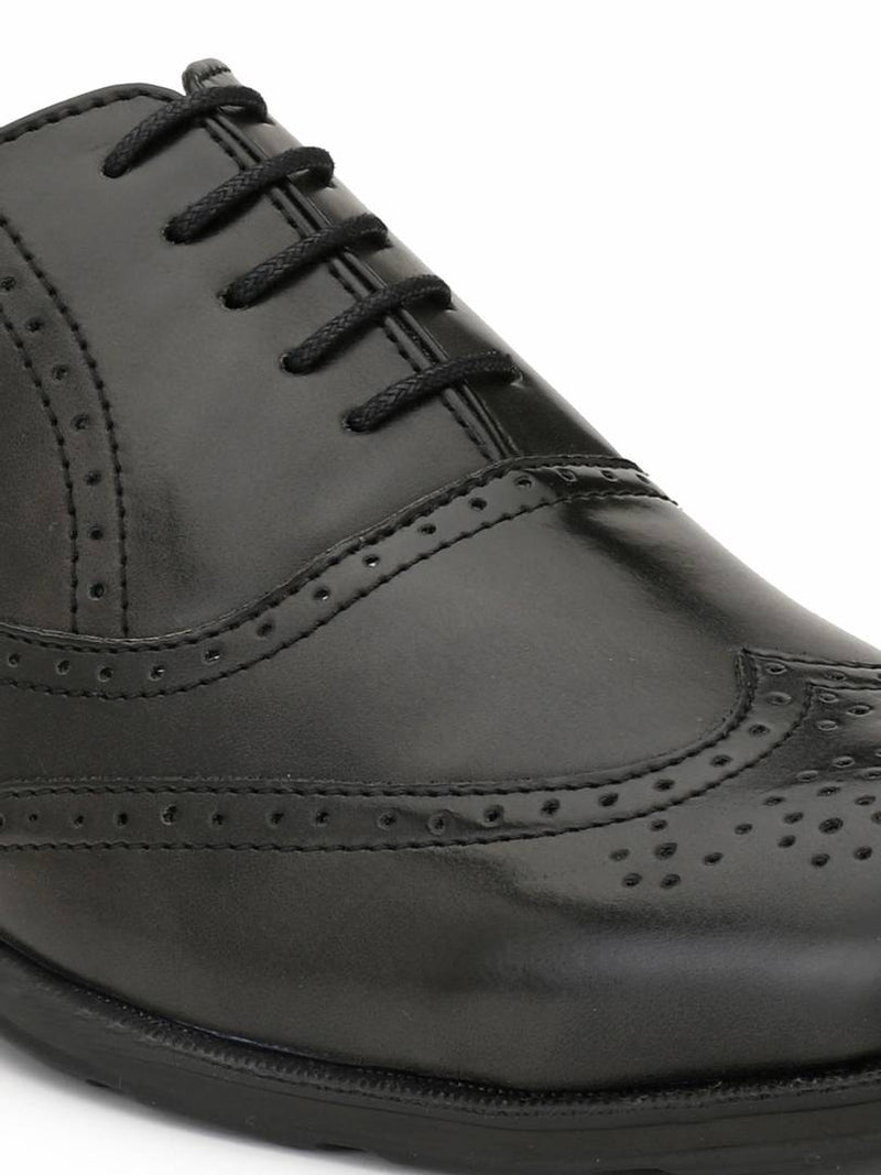Men's Stylish and Trendy Black Solid Synthetic Leather Formal Oxfords Shoes