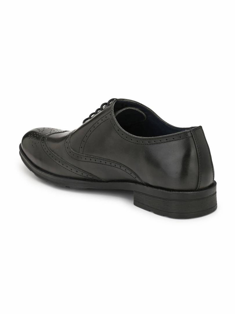 Men's Stylish and Trendy Black Solid Synthetic Leather Formal Oxfords Shoes