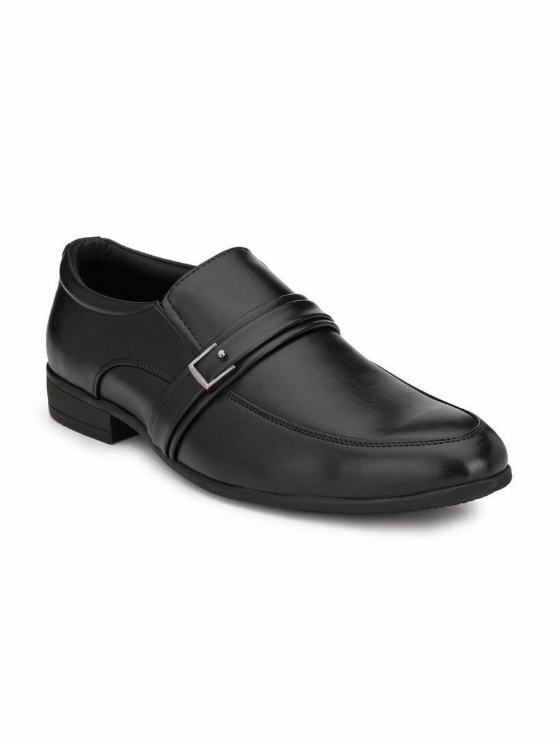 Men's Stylish and Trendy Black Solid Synthetic Leather Formal Slip-On Shoes