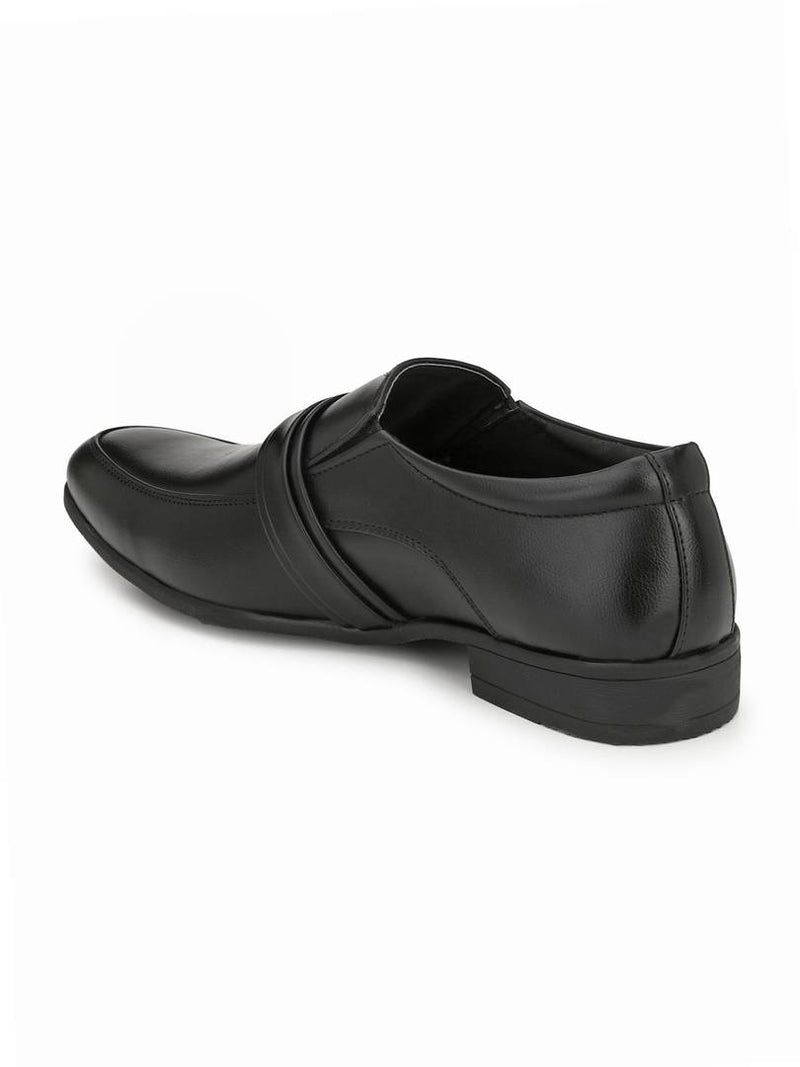 Men's Stylish and Trendy Black Solid Synthetic Leather Formal Slip-On Shoes
