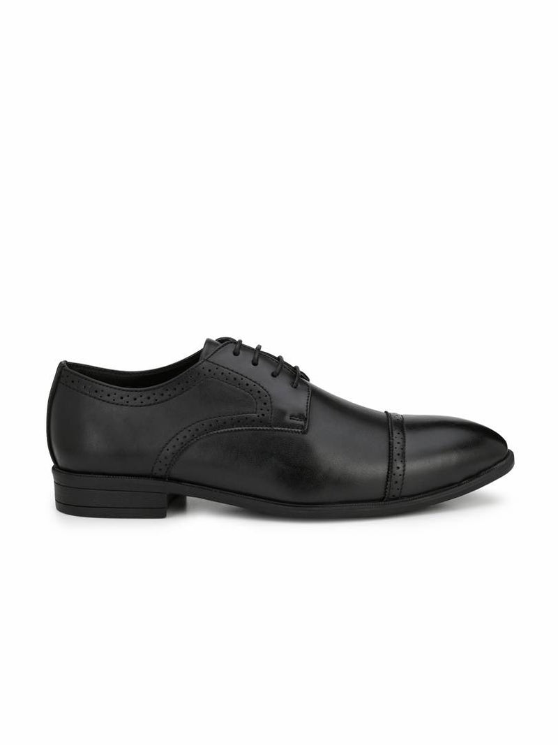 Men's Stylish and Trendy Black Solid Synthetic Leather Formal Derbys Shoes
