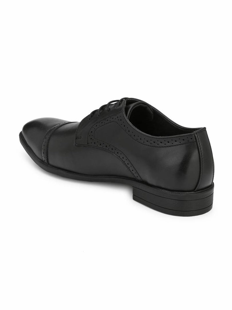 Men's Stylish and Trendy Black Solid Synthetic Leather Formal Derbys Shoes