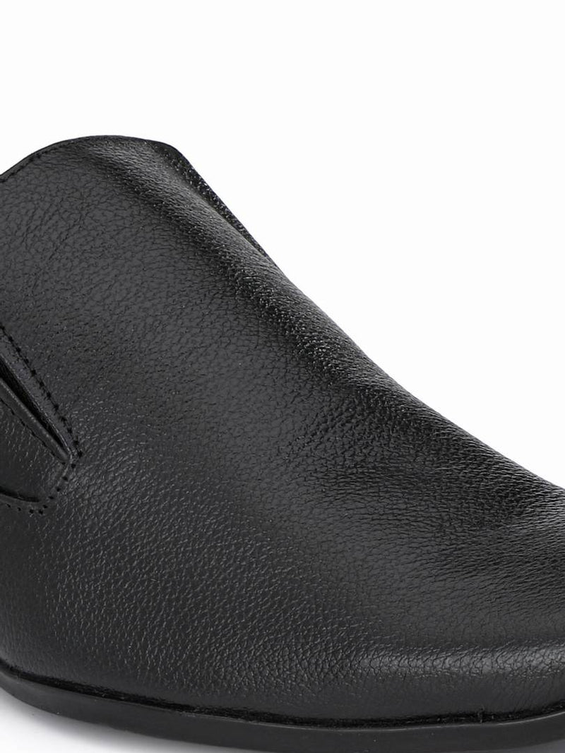 Men's Stylish and Trendy Black Solid Leather Formal Slip-On Shoes