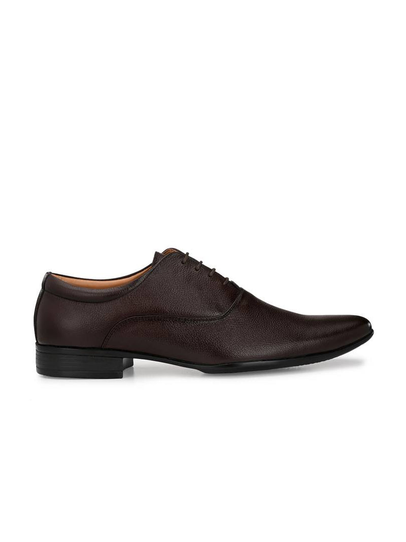 Men's Stylish and Trendy Brown Solid Leather Formal Oxfords Shoes