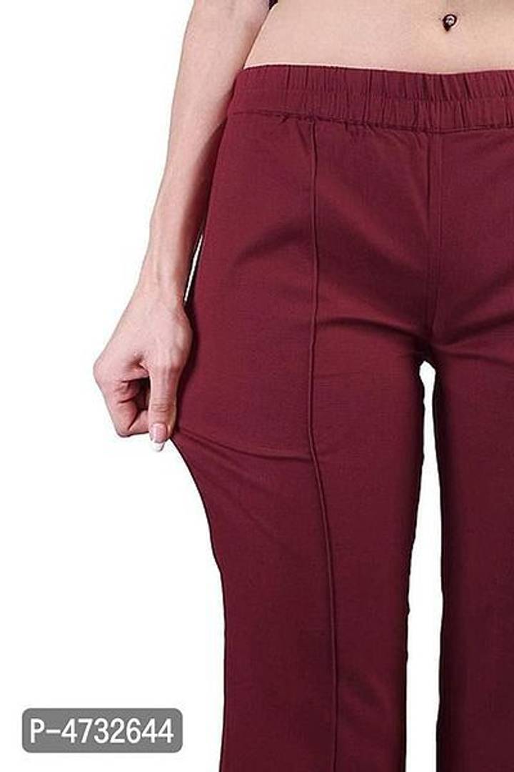 Women Cotton Solid Trouser